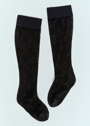 Prada Butterfly Lace Stockings Blue pra0258024
