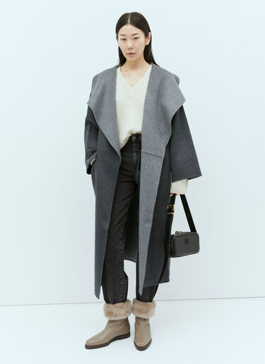 TOTEME Two-Tone Signature Wool And Cashmere Coat Grey tot0255014