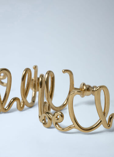 Chloé Logo Motif Hoop Earrings Gold chl0261064