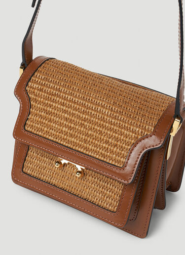 Marni Raffia Trunk Shoulder Bag Brown mni0251042
