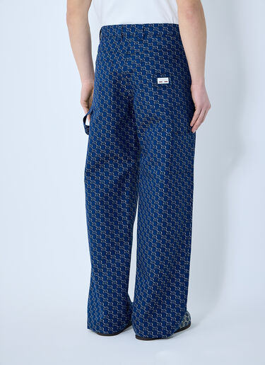 Gucci Cotton Jacquard Pants With GG Shadow Blue guc0159047