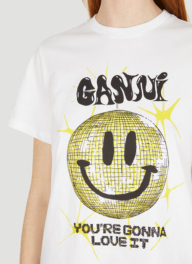 GANNI Graphic Print T-Shirt White gan0251017