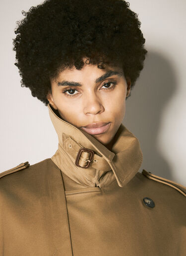 Saint Laurent Twill Trench Coat Beige sla0257013