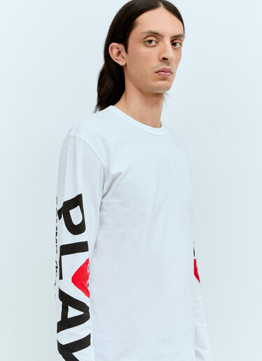 Comme Des Garçons PLAY 袖子徽标印花 T 恤 白色 cpl0356007