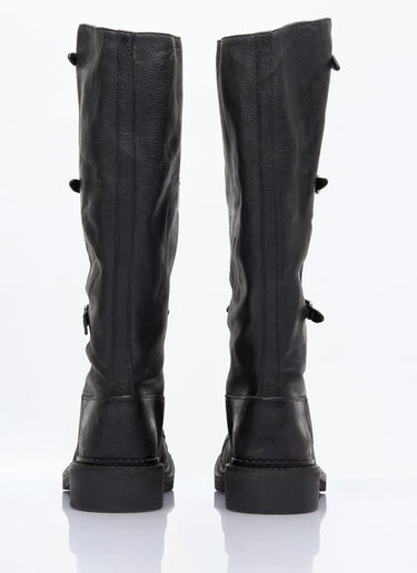 Miu Miu High Leather Boots Black miu0258041