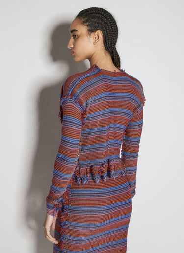 Vivienne Westwood Stripe Broken-Stitch Knit Cardigan Grey vvw0255047