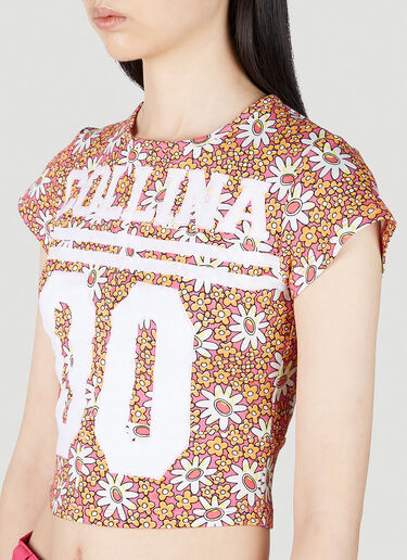 Collina Strada Logo Print Floral T-Shirt Multicolour cst0251004