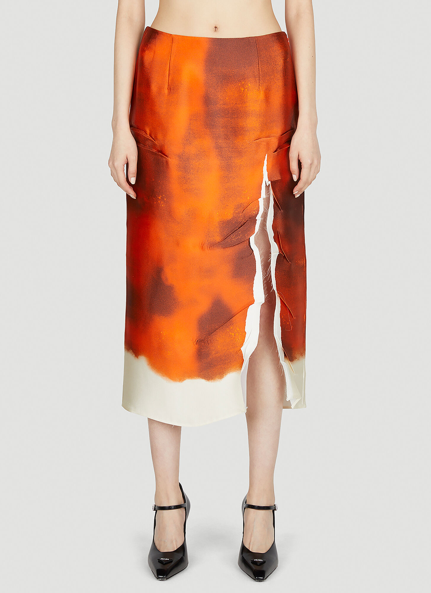 Prada Abstract-pattern Midi Skirt