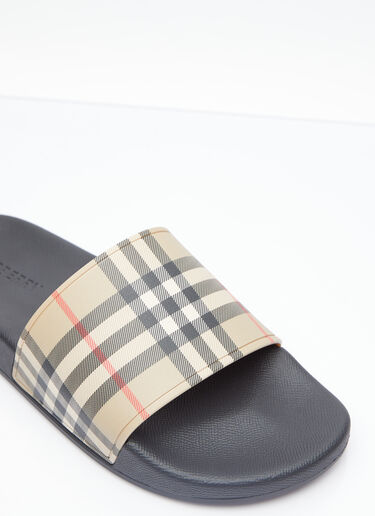 Burberry Vintage Check Print Slides Beige bur0151073