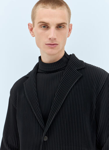 Homme Plissé Issey Miyake 单排扣褶裥休闲外套 黑色 hmp0157020