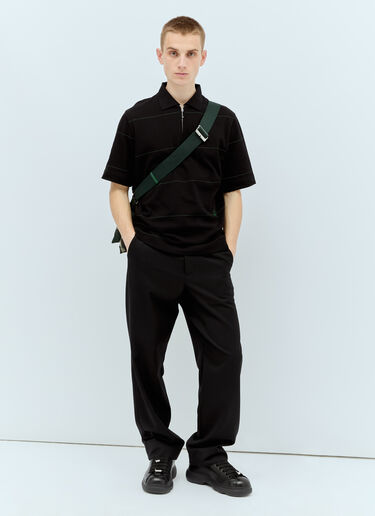 Burberry ストライプポロシャツ ブラック bur0155045