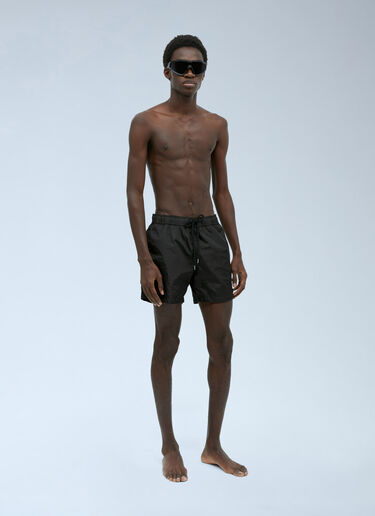 LN-CC® - Moncler: Logo Patch Swim Shorts - Black Moncler Logo Patch Swim Shorts Black mon0155017