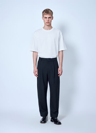 Studio Nicholson Tuck Cotton Tapered Leg Trousers Black stn0165002