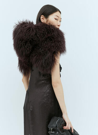 ムートン襟 Ann Demeulemeester ムートン襟 パープル ann0254015