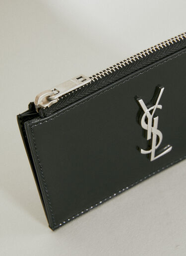 Saint Laurent Cassandre Fragments Zipped Cardholder Black sla0254083