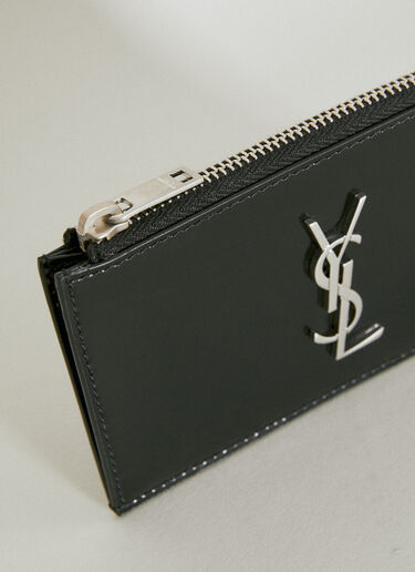 Saint Laurent Cassandre フラグメント ジップカードホルダー ブラック sla0254083