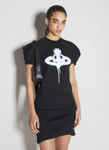 Vivienne Westwood 喷绘星环图案足球连衣裙  黑色 vvw0253017