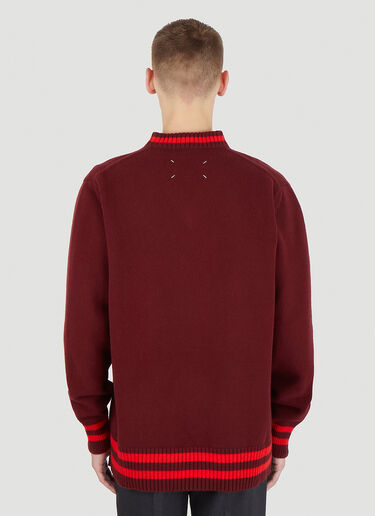 Maison Margiela V-Neck Knit Sweater  Red mla0146011