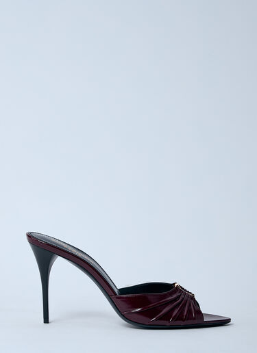 Saint Laurent Babylone Heeled Mules Burgundy sla0260031