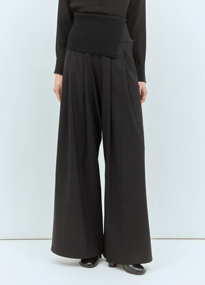 Max Mara Long Stretch Wool Pants Black max0258003