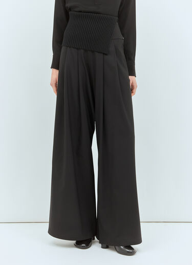 Max Mara Long Stretch Wool Pants Black max0258003
