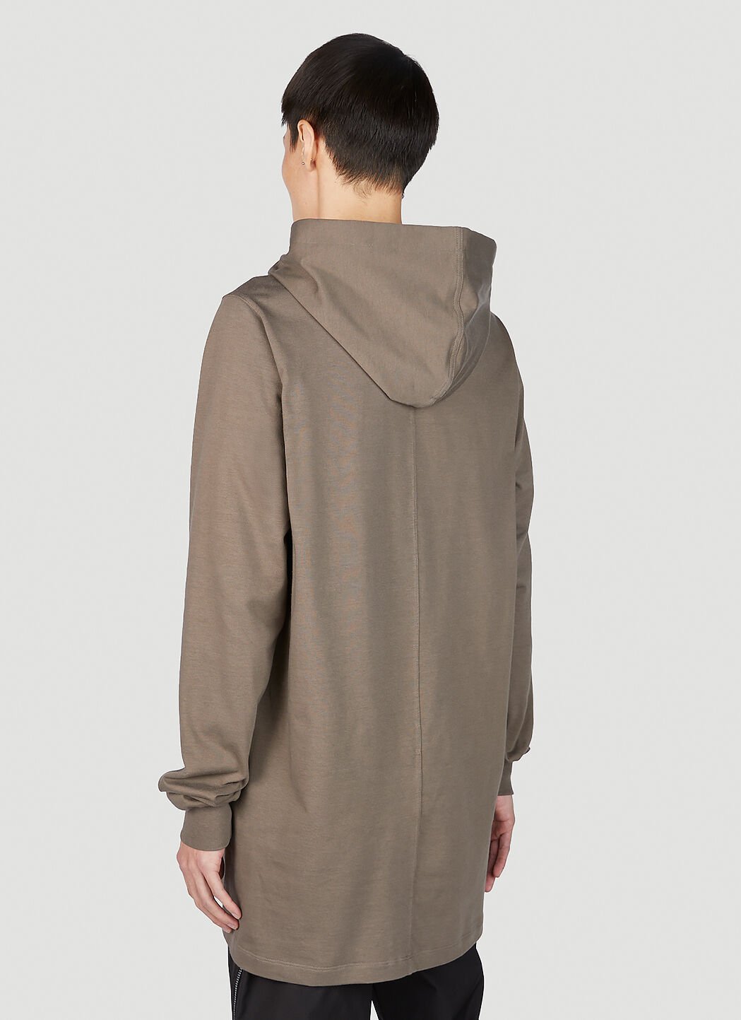 Rick Owens Long Hooded Sweatshirt in Brown LN CC