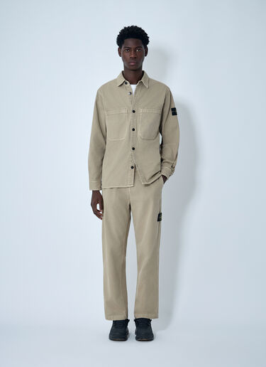 Stone Island Logo Patch Shirt Beige sto0162037