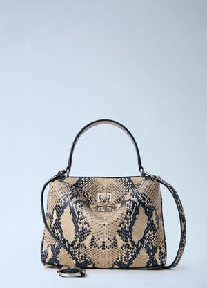 Balenciaga Rodeo Snakeskin-Effect Mini Handbag Beige bal0263040
