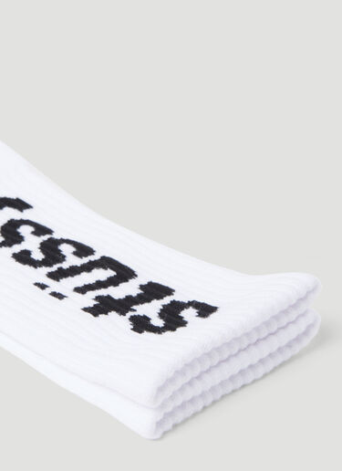 Stüssy Helvetica 长筒袜子 白 sts0151028