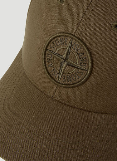 Stone Island 로고 패치 베이스볼 캡 그린 sto0152095