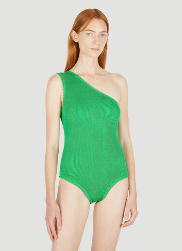 Bottega Veneta 单肩褶皱泳衣 绿色 bov0248094