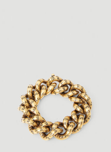 Balenciaga Debossed Logo Bracelet Gold bal0249085