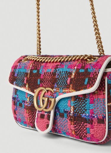 Gucci GG Marmont Small Tweed Shoulder Bag Pink guc0251100