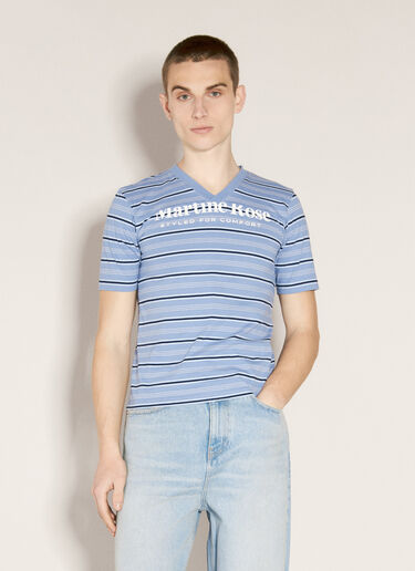 Martine Rose Shrunken V-Neck T-Shirt Blue mtr0156003