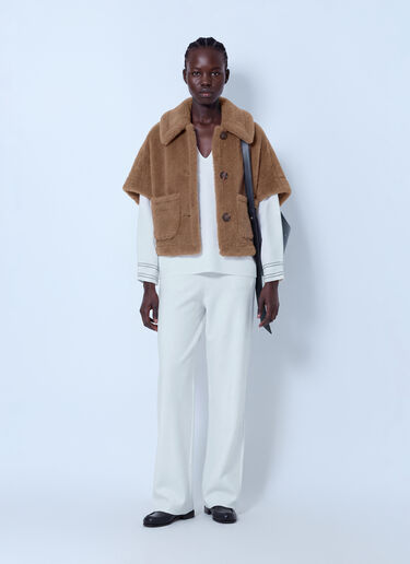 Max Mara Short Shearling Coat Camel max0266086