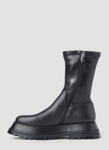 Burberry Leather Platform Boots Black bur0245074