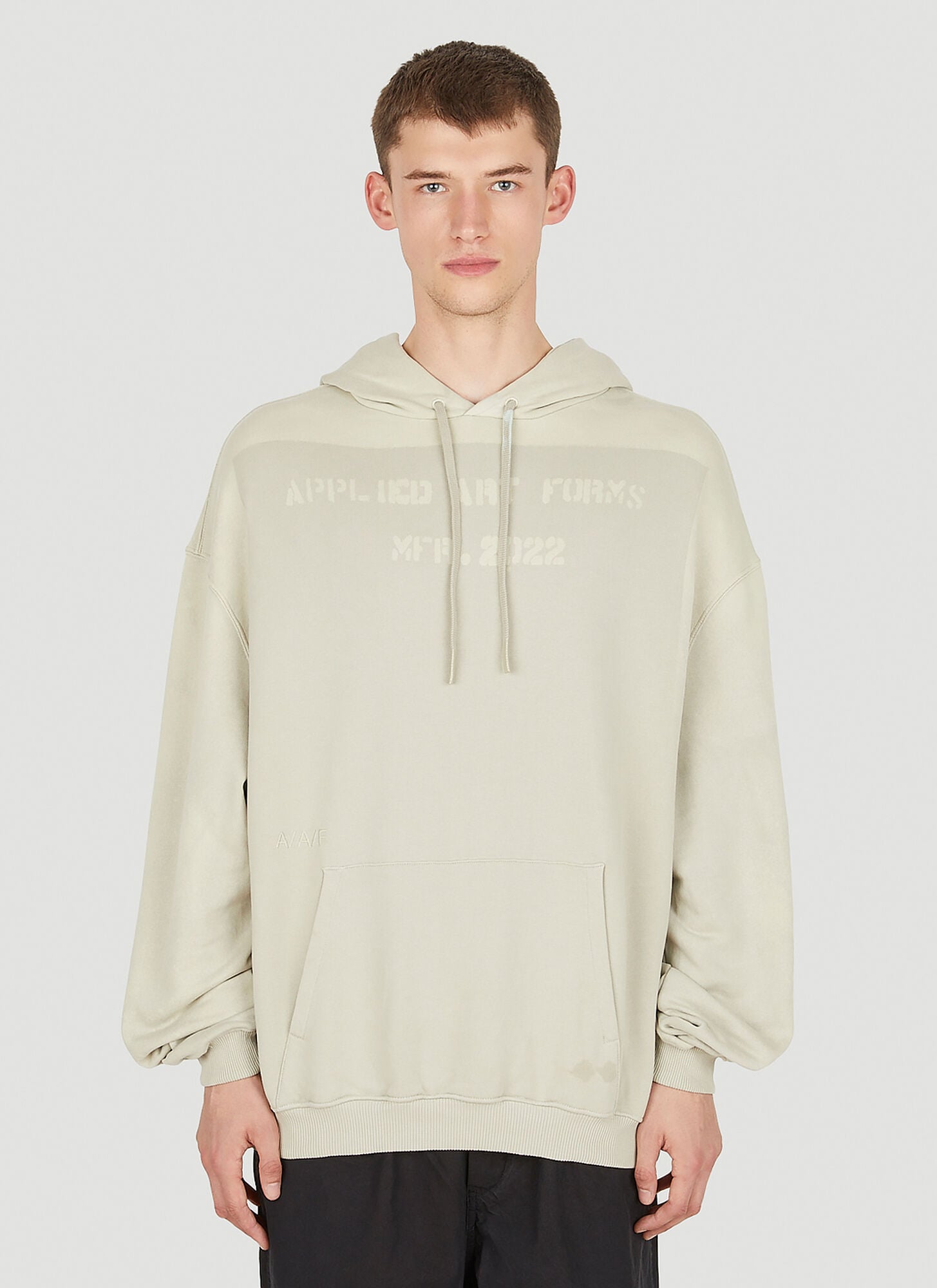 Applied Art Forms Spray Stencil Hooded Sweatshirt In Beige