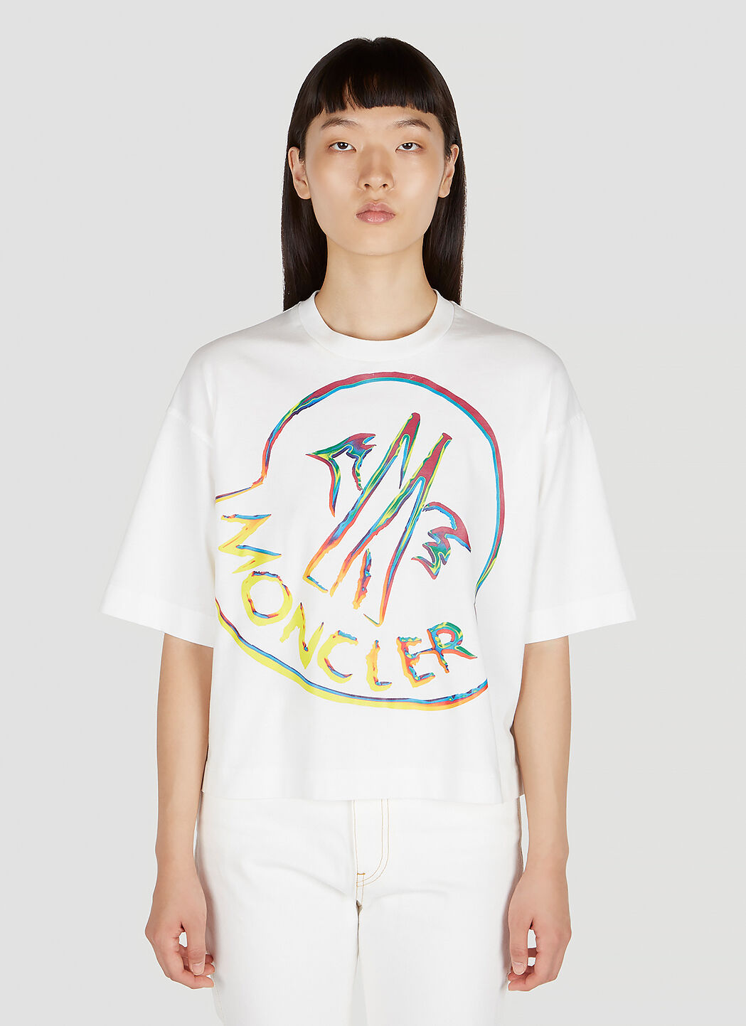 Moncler logo print t shirt clearance