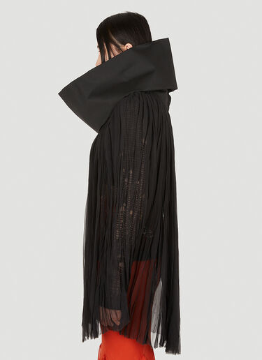 Rick Owens Oversized Collar Sheer Cape Black ric0248002
