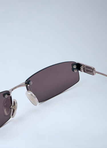 Balenciaga Gossip Rectangle Sunglasses Silver bal0163036