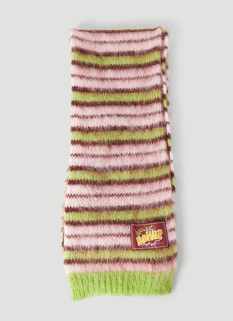 Marni Fuzzy Stripe Scarf Hat Black mni0254003