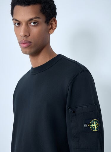 Stone Island Logo Motif Sweatshirt Black sto0164016