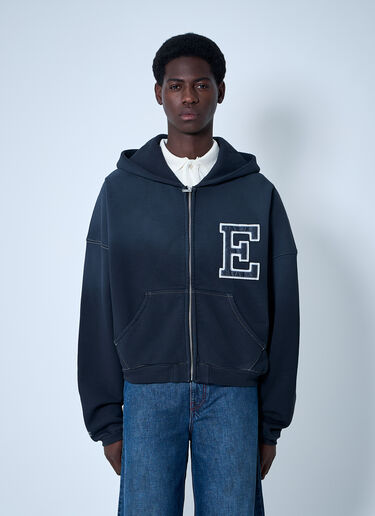 ERL Logo Motif Hooded Sweatshirt Black erl0160011
