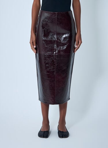 Leather Midi Skirt Sportmax Leather Midi Skirt Bordeaux spx0262005