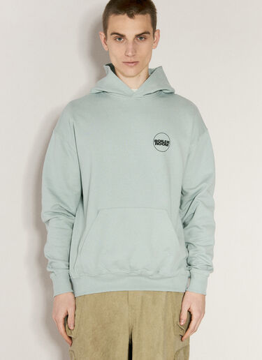 Boiler Room Logo Print Hooded Sweatshirt Green bor0156019