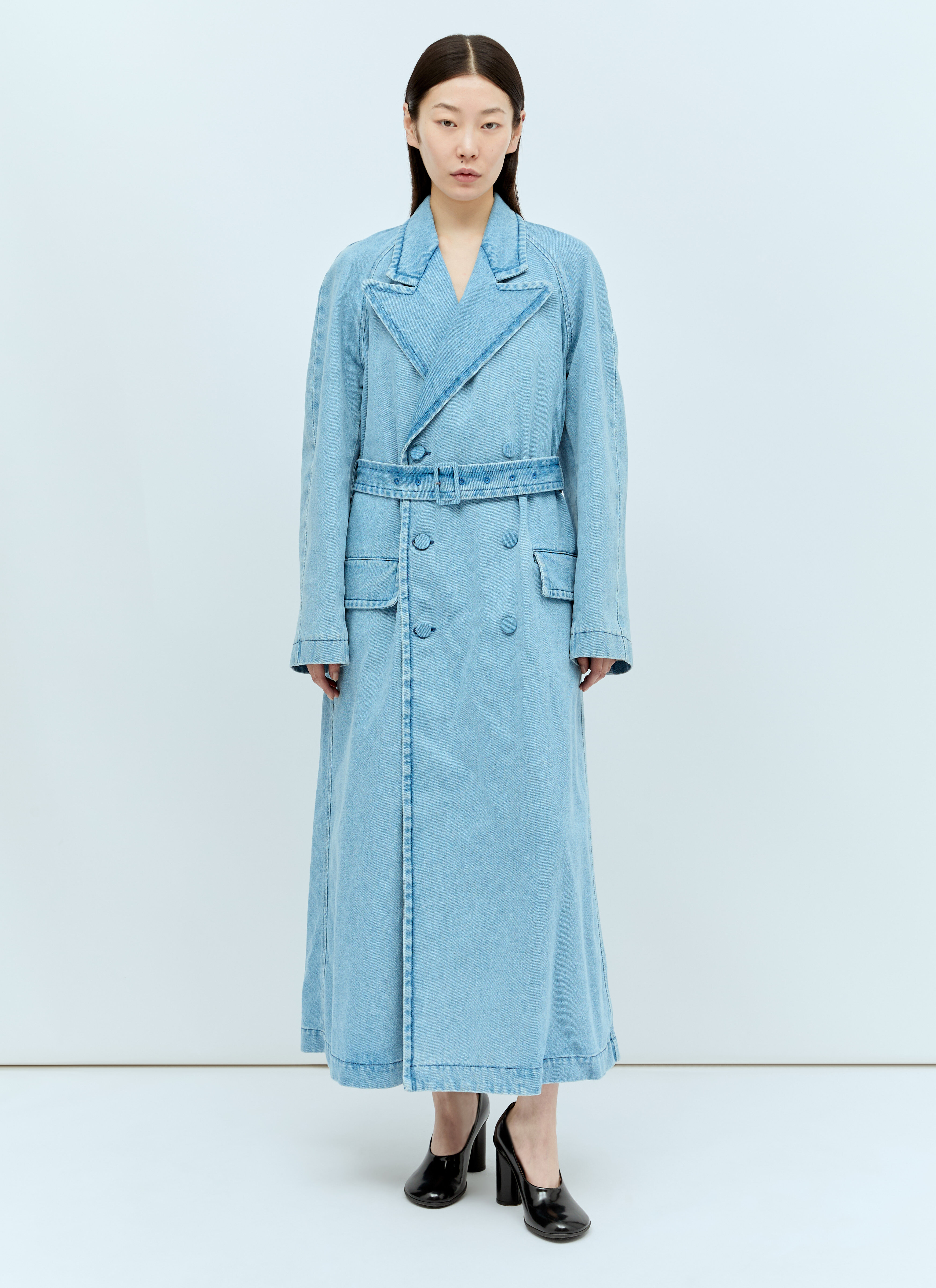 Dries Van Noten Women s Denim Trench Coat in Blue LN CC