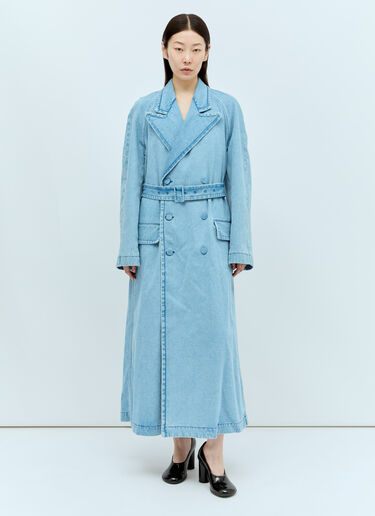 Dries Van Noten Denim Trench Coat Blue dvn0256032