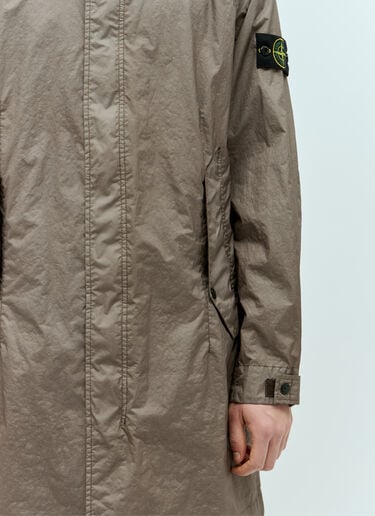 Nylon Jacket With Signature Compass Patch Stone Island Nylon Jacket With Signature Compass Patch Grey sto0156027
