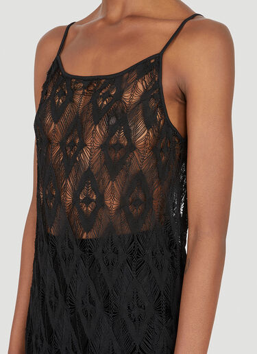 Maison Margiela Sheer Crochet Dress Black mla0247005