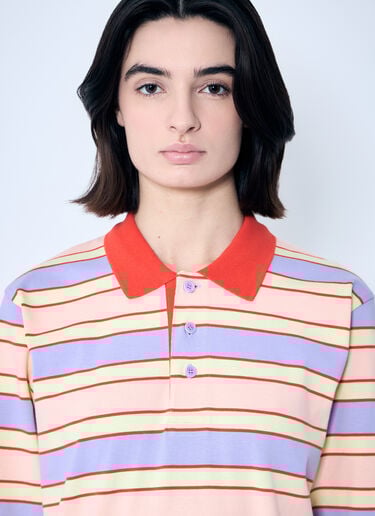 JW Anderson Striped Polo Shirt With Contrast Trims Purple jwa0259006